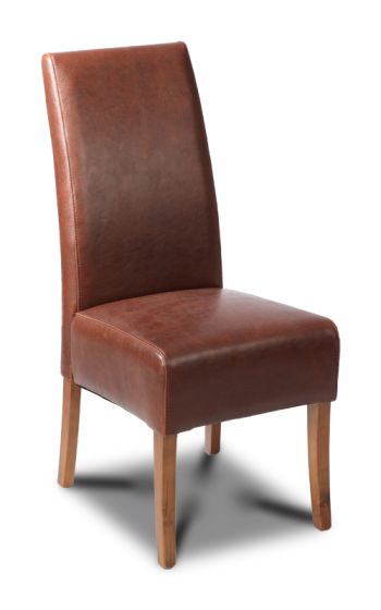 Antique Brown Leather Madrid Dining Chair