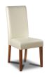 Ex Display Cream Barcelona Leather Dining Chair - Dark Leg (T554) - One Available