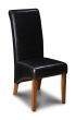 Black Leather Rollback Dining Chair