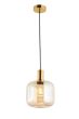 Curved Amber Glass Single Ceiling Pendant