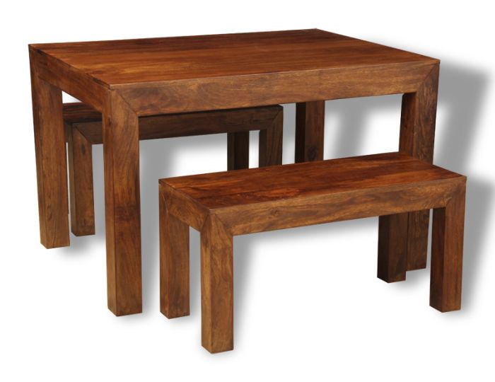 Dakota 120cm Dining Table & 2 Dakota Benches