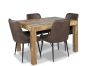 Light Mango Wood 120cm Dining Table & 4 Henley Faux Leather Chairs
