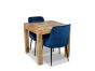 The Light Dakota 80cm Dining Table & 2 Henley Velvet Chairs