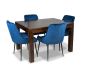 Mango Wood 120cm Dining Table & 4 Henley Velvet Chairs