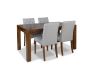 160cm Dakota Dining Table & 4 Milan Button Fabric Chair