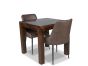 80cm Mango Dining Table & 2 Henley Faux Leather Chairs
