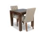 80cm Mango Wood Dining Table & 2 Milan Button Fabric Chair