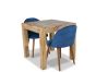 Light Dakota 80cm Dining Table & 2 Zena Velvet Chairs