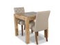 Light Mango Wood 80cm Dining Table & 2 Milan Button Fabric Chair