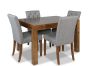 Dakota 120cm Dining Table & 4 Milan Button Fabric Chairs
