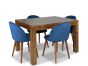 Dakota 120cm Dining Table & 4 Zena Velvet Chairs (2 Colours) - Due 26th April