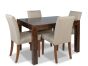 Mango Wood 120cm Dining Table & 4 Milan Fabric Chairs (3 Colours) - In Stock 