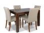 Mango Wood 120cm Dining Table & 4 Milan Button Fabric Chair