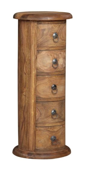 Jali Natural 5 Drawer Slim Drum