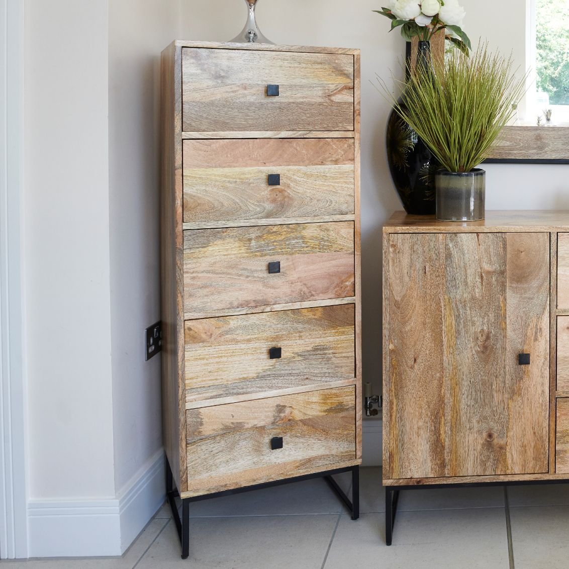Mango wood cheap filing cabinet