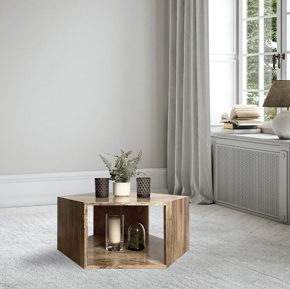 Geo Light Mango Hexagon Coffee Table
