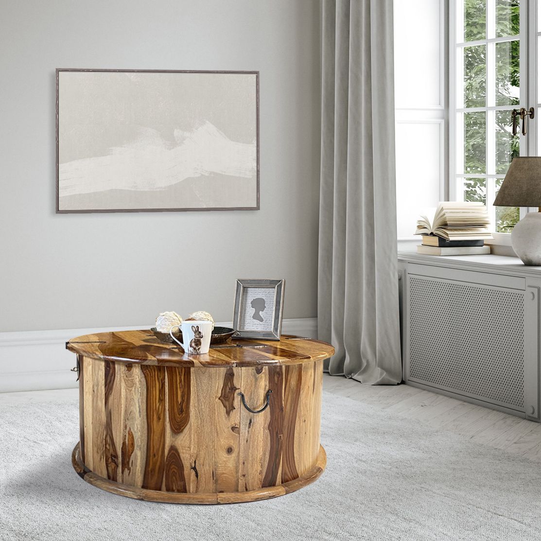 Round light clearance wood coffee table