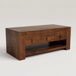 Solid Dark Wood Coffee Table made from Mango Wood
