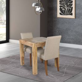 Light Dakota 80cm Dining Table & 2 Milan Fabric Chairs view 3