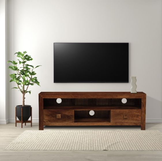 Dakota 145cm 2 Drawer Media Unit - In Stock 