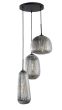 Triple Drop Smoke Glass Ceiling Pendant