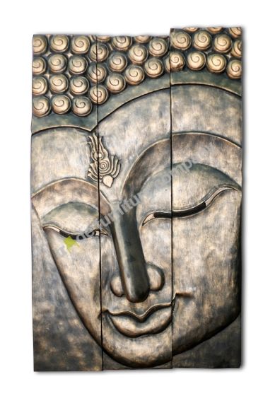 Carved Wooden Buddha Plaque