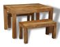 Light Dakota 120cm Dining Table & 2 Dakota Benches