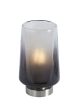 Smoke Frosted Glass and Nickel Table Lamp