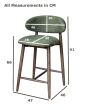 Scandi Green Velvet Bar Stool - Dark Leg - Last One Remaining