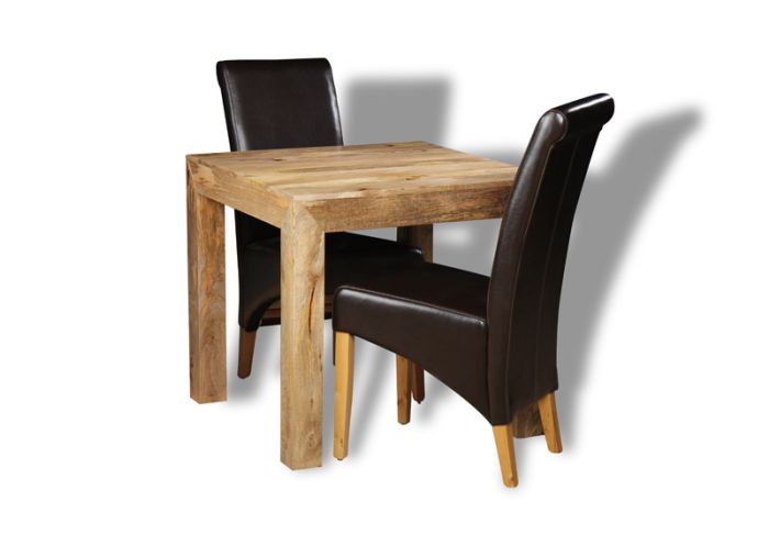 Light Dakota 80cm Dining Table & 2 Rollback Chairs