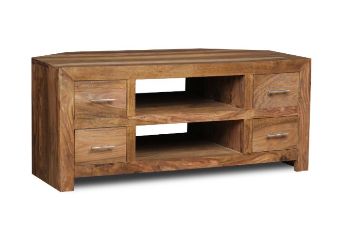 Cube Natural Corner TV Unit