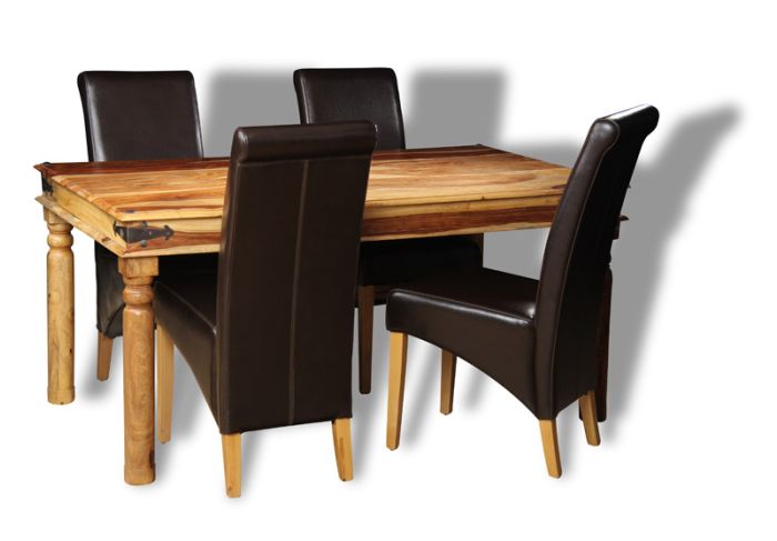 Jali Light Dining Table & 4 Rollback Chairs