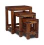 Jali Sheesham - Nest of Tables - In Stock-Honey