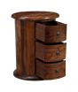 Jali Sheesham - 3 Drawer Drum - In Stock