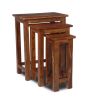 Jali Sheesham Tall Nest of Tables - Honey