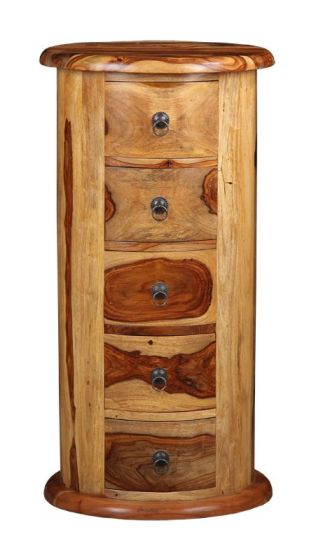 Jali Sheesham - 5 Drawer Large Drum-Light - Last One Remaining
