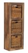 Cube Natural 3 Hole Storage Cube with Rattan Baskets
