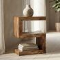 Oak Stain Dakota Mango Wood S Shaped Side Table - Due 11th December
