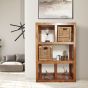 Dakota 98cm Open Bookcase with Rattan Baskets