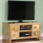 Light Dakota Mango Wood 115cm 4 Drawer Media Unit - In stock
