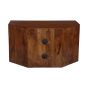 Dakota Mango Wood 100cm 2 Shelf Corner TV Unit - In Stock