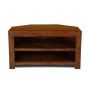 Dakota Mango Wood 100cm 2 Shelf Corner TV Unit - In Stock