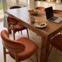 Oak Stain Dakota Mango Wood 180cm Dining Table & 6 Scandi Chairs