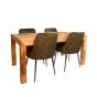Light Dakota 160cm Dining Table & 4 Henley Velvet Dining Chairs