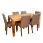 Light Dakota Dining Table & 6 Milan Button Dining Chair