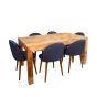 Light Dakota 160cm Dining Table & 6 Zena Fabric Dining Chairs
