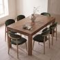 Oak Stain Dakota Mango Wood 180cm Dining Table & 6 Scandi Chairs