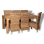 Dakota Light 180cm Dining Table and 6 Rattan Chairs