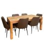 Light Dakota 180cm Dining Table & 6 Henley Faux Leather Dining Chairs