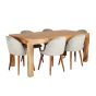 180cm Light Dakota Dining Table With 6 Zena Dining Chairs